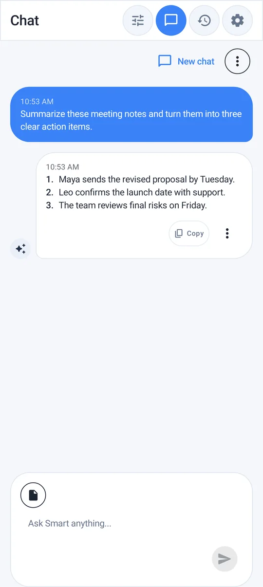Local AI chat on Android